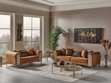 Paris Stationary Loveseat in Brown from Furnia - Luna Furniture