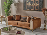 Paris Stationary 4 Seat Sofa in Brown from Furnia - Luna Furniture