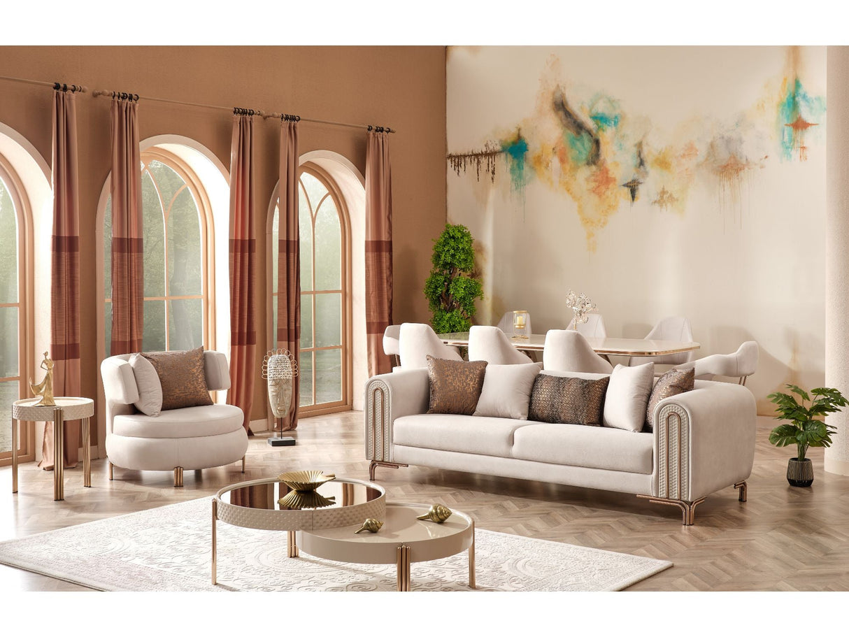 Paris Chair in Cream from Furnia - Luna Furniture