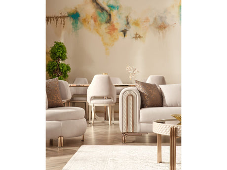 Paris Stationary 4 Seat Sofa in Cream from Furnia - Luna Furniture