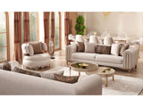 Paris 3-pieces (Sofa & Loveseat & Chair) Livingroom Set in Cream from Furnia - Luna Furniture