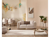 Paris 3-pieces (Sofa & Loveseat & Chair) Livingroom Set in Cream from Furnia - Luna Furniture