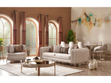 Paris Stationary Sofa in Cream from Furnia - Luna Furniture