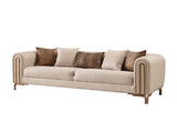 Paris Stationary 4 Seat Sofa in Cream from Furnia - Luna Furniture