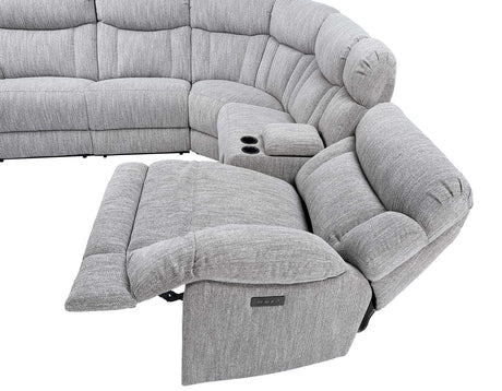 Park City Pearl Silver 6-Piece Dual Power Reclining Sectional from Steve Silver - Luna Furniture