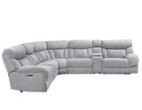 Park City Pearl Silver 6-Piece Dual Power Reclining Sectional from Steve Silver - Luna Furniture