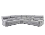 Park City Pearl Silver 6-Piece Dual Power Reclining Sectional from Steve Silver - Luna Furniture