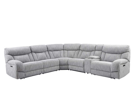 Park City Pearl Silver 6-Piece Dual Power Reclining Sectional from Steve Silver - Luna Furniture