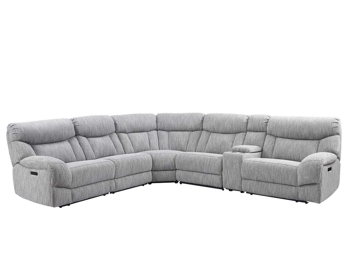 Park City Pearl Silver 6-Piece Dual Power Reclining Sectional from Steve Silver - Luna Furniture