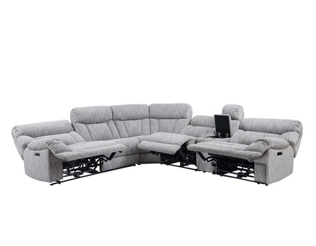 Park City Pearl Silver 6-Piece Dual Power Reclining Sectional from Steve Silver - Luna Furniture