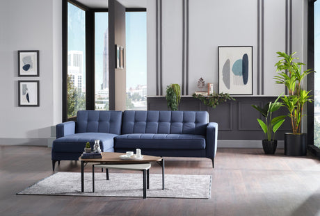 Parker Corver Navy Sectional from Bellona - Luna Furniture