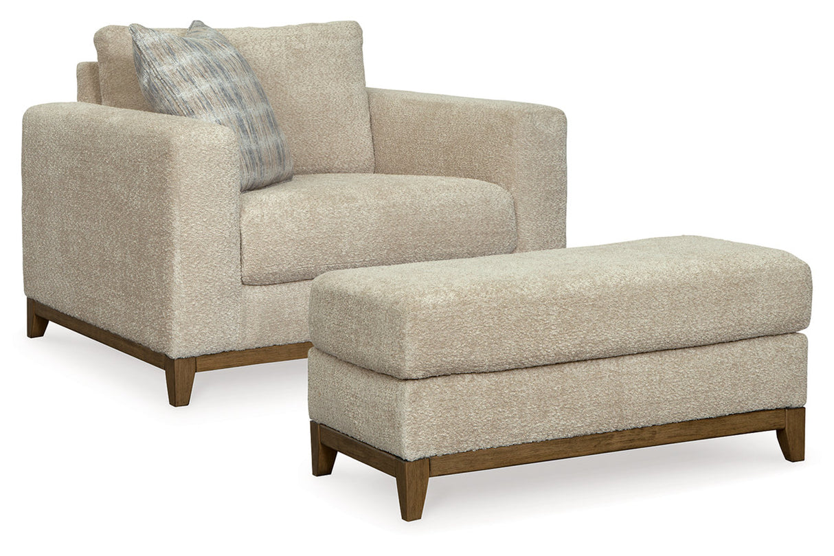 Parklynn Desert Oversized Chair and Ottoman from Ashley - Luna Furniture
