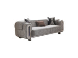 Parma 3-pieces (Sofa & Loveseat & Chair) Livingroom Set in Light Grey from Furnia - Luna Furniture