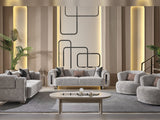 Parma 3-pieces (Sofa & Loveseat & Chair) Livingroom Set in Light Grey from Furnia - Luna Furniture