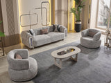 Parma Convertible Sofa in Light Grey from Furnia - Luna Furniture