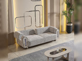 Parma 3-pieces (Sofa & Loveseat & Chair) Livingroom Set in Light Grey from Furnia - Luna Furniture