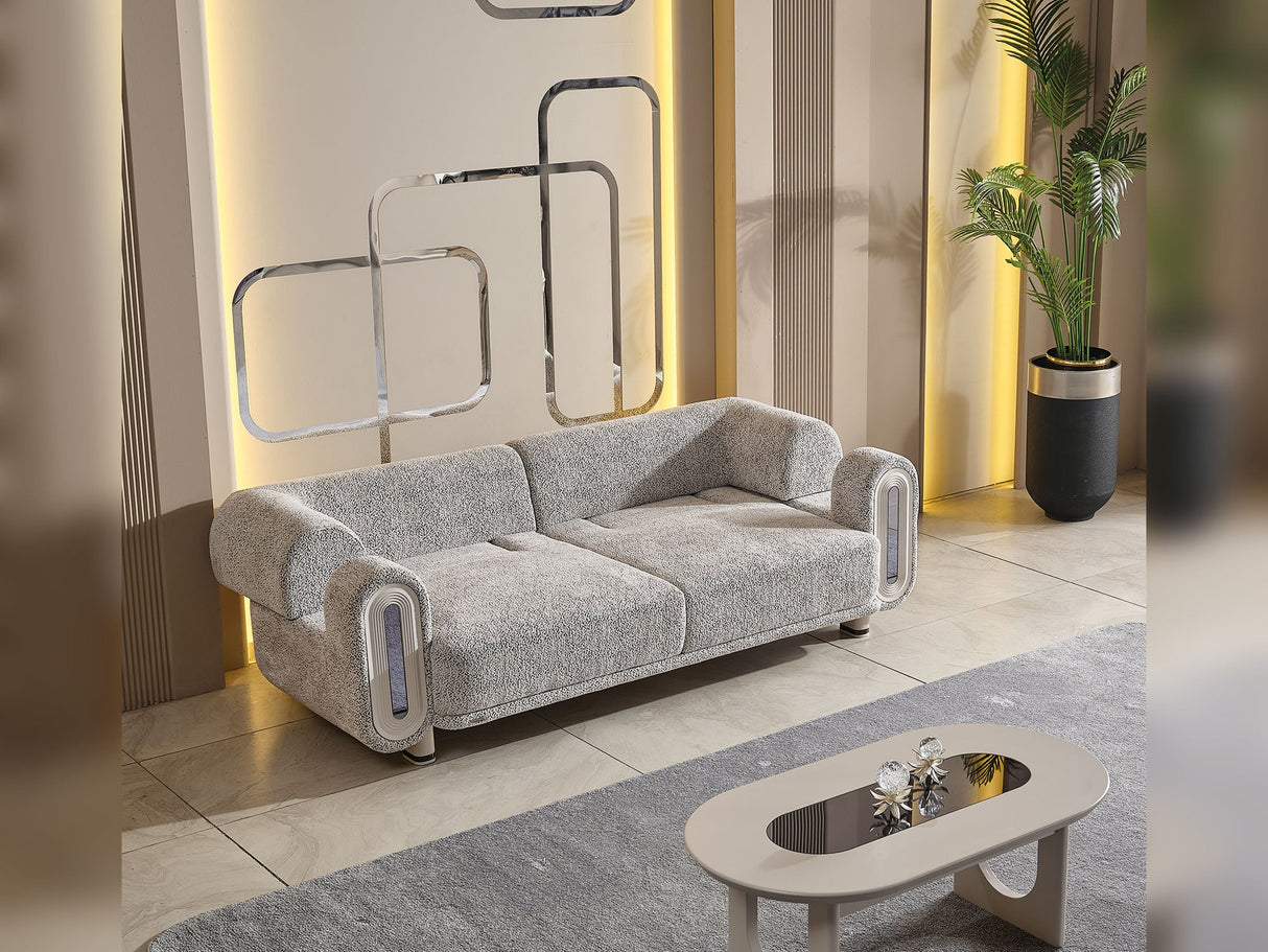 Parma Convertible Loveseat in Light Grey from Furnia - Luna Furniture