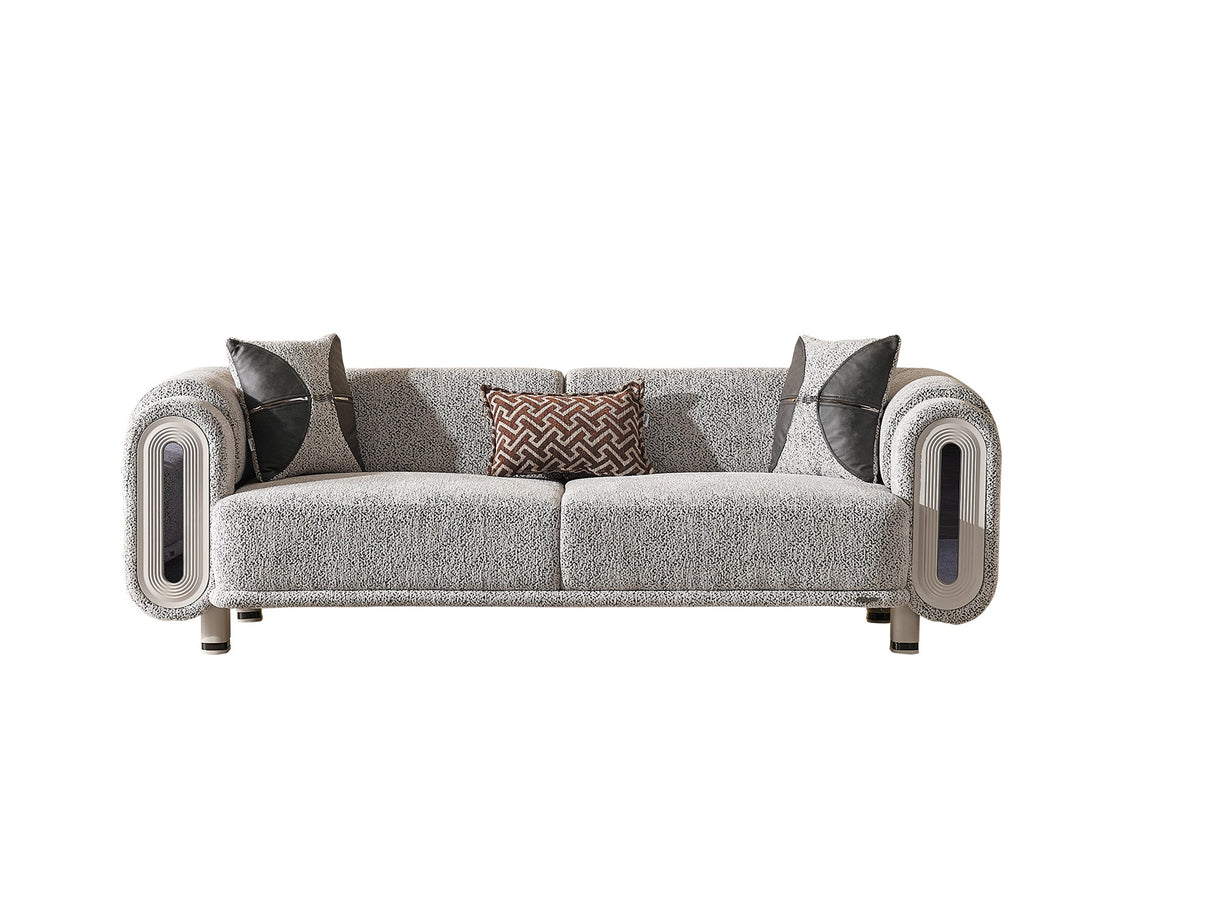 Parma 3-pieces (Sofa & Loveseat & Chair) Livingroom Set in Light Grey from Furnia - Luna Furniture