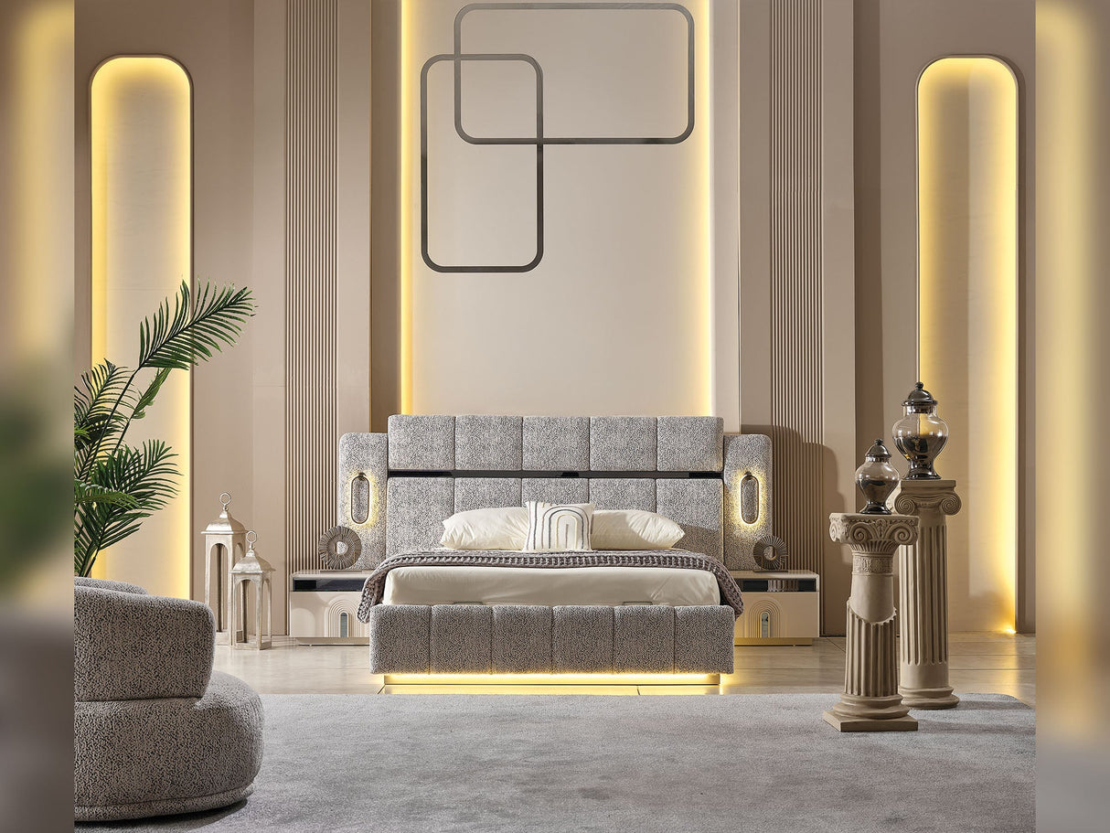 Parma King Bed Frame With Headboard from Furnia - Luna Furniture