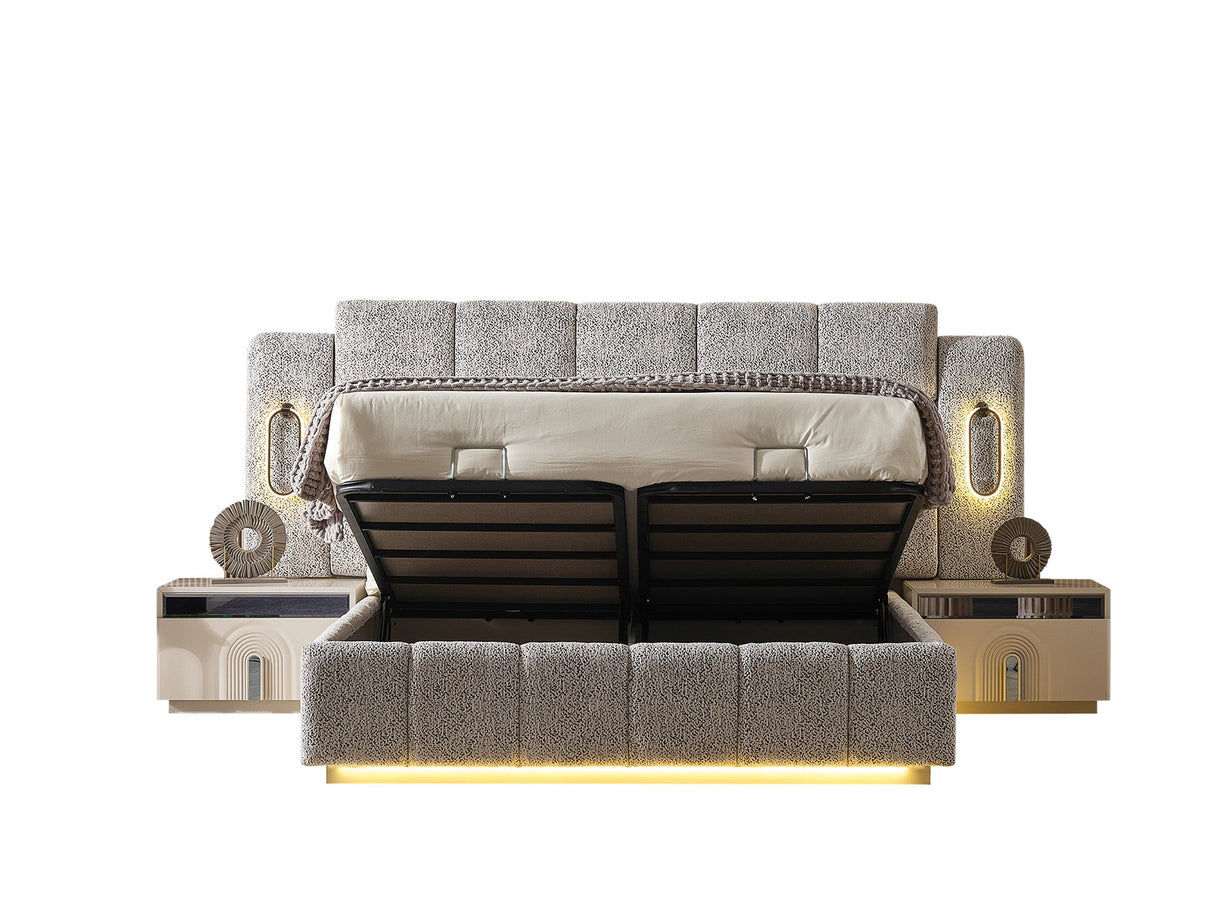 Parma Queen Bed Frame With Headboard from Furnia - Luna Furniture