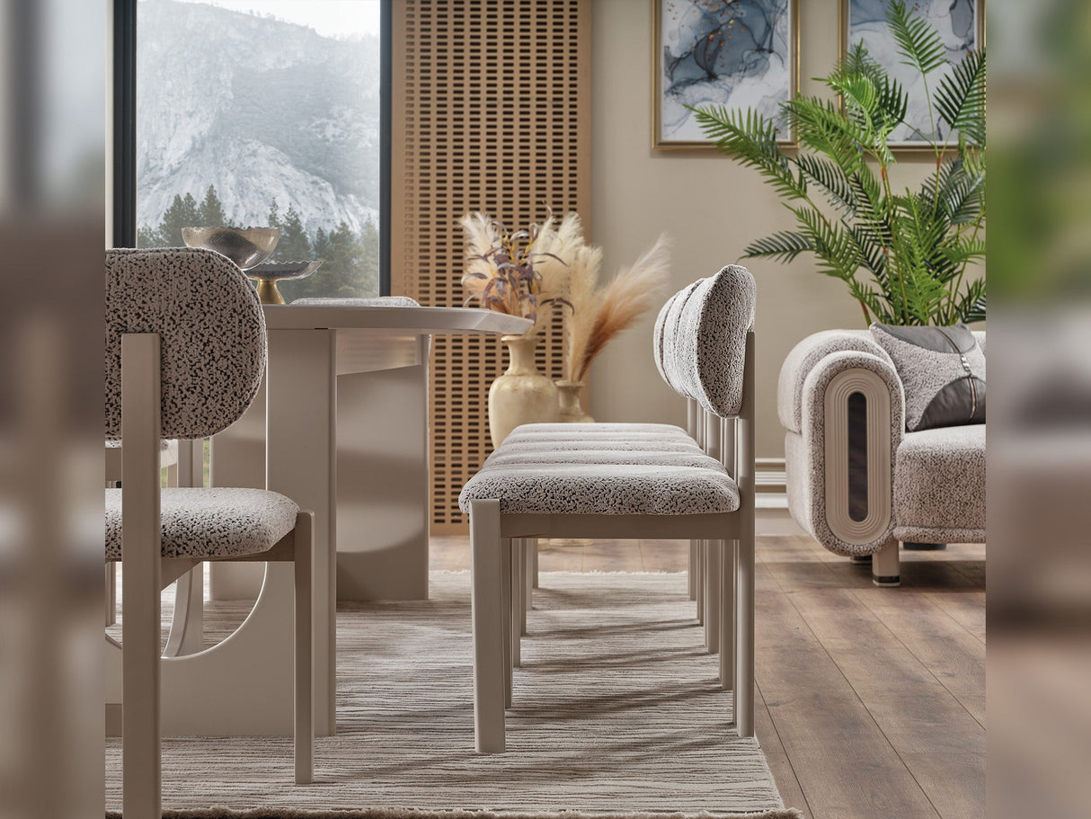 Parma Diningroom (Consol With Mirror & Dining Table & 6 Dining Chair) from Furnia - Luna Furniture