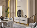 Parma Diningroom (Consol With Mirror & Dining Table & 6 Dining Chair) from Furnia - Luna Furniture