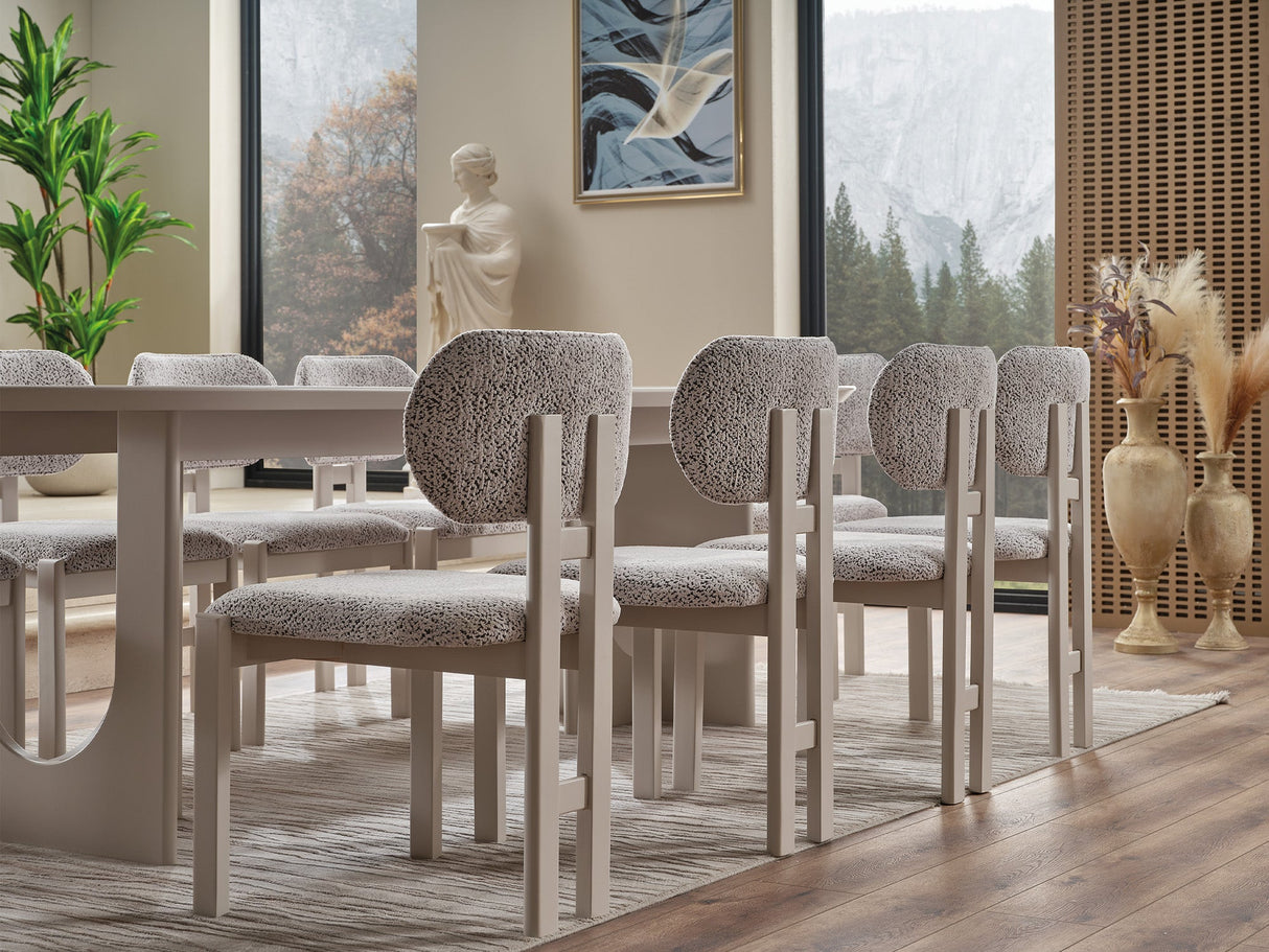 Parma Diningroom (Consol With Mirror & Dining Table & 6 Dining Chair) from Furnia - Luna Furniture