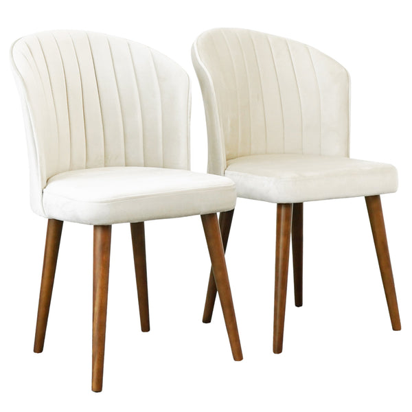 Parsons Beige Velvet Dining Chair
