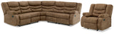 Partymate 2-Piece Sectional with Recliner in Brindle from Ashley Furniture - Luna Furniture
