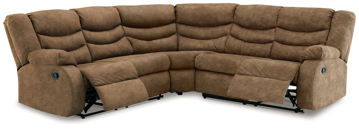 Partymate 2-Piece Sectional with Recliner in Brindle from Ashley Furniture - Luna Furniture