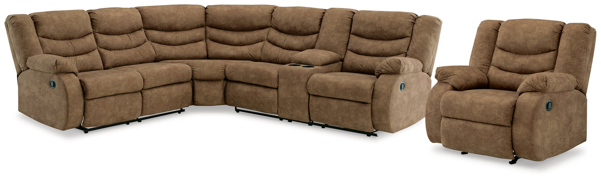Partymate 2-Piece Sectional with Recliner in Brindle from Ashley Furniture - Luna Furniture