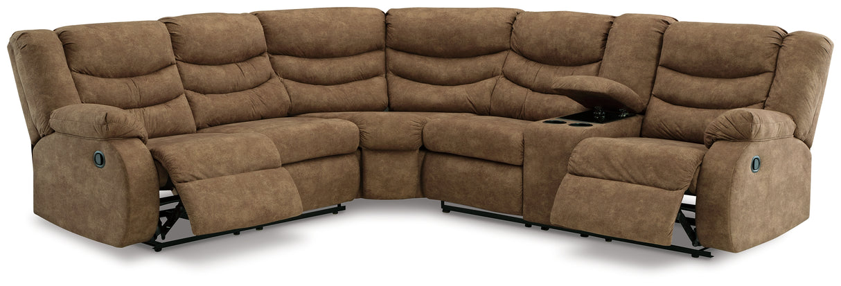 Partymate 2-Piece Sectional with Recliner in Brindle from Ashley Furniture - Luna Furniture