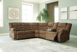 Partymate 2-Piece Sectional with Recliner in Brindle from Ashley Furniture - Luna Furniture