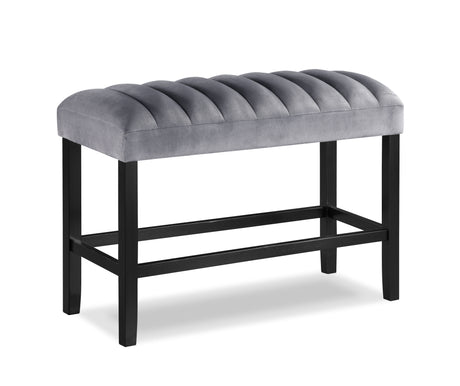 Pascal Black/Gray Counter Height Dining Bench from Crown Mark - Luna Furniture