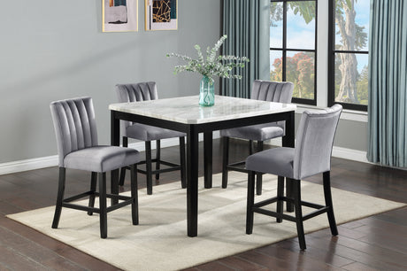 Pascal Black/Gray Square Counter Height Dining Set from Crown Mark - Luna Furniture