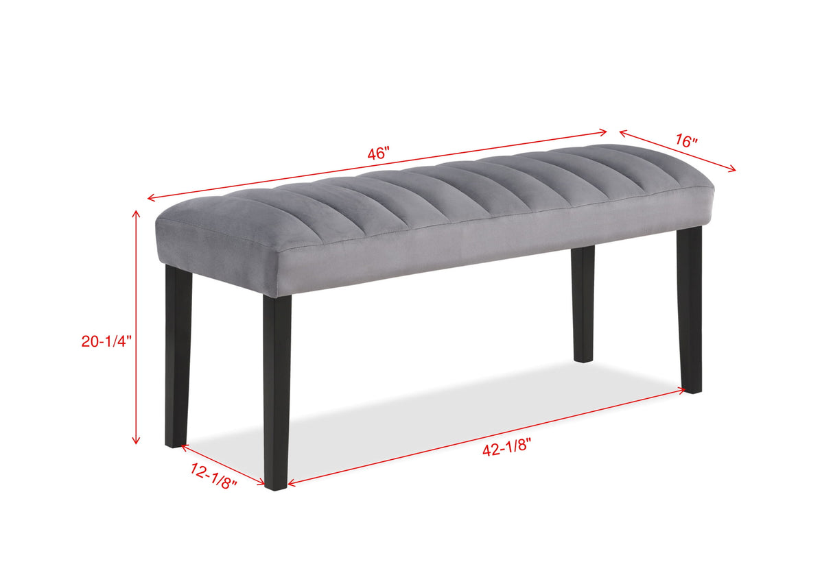 Pascal Gray Dining Bench from Crown Mark - Luna Furniture
