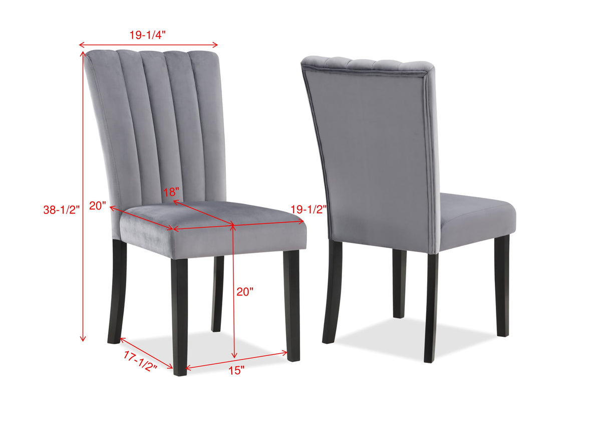 Pascal Gray Dining Chair, Set of 2 from Crown Mark - Luna Furniture