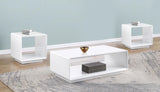 Paseo White 3-Piece High Gloss Coffee and End Table Set from Coaster - Luna Furniture