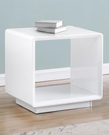 Paseo White High Gloss Square End Table from Coaster - Luna Furniture