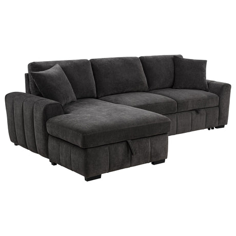 Pastrana Upholstered Sleeper Sectional Sofa Charcoal Grey from Coaster - Luna Furniture