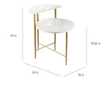 Patna White Marble Top Accent Table