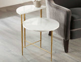 Patna White Marble Top Accent Table