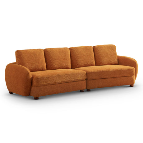 Paton Mid-Century Modern 114.5'' Boucle Fabric Sofa Burnt Orange from Ashcroft Furniture - Luna Furniture