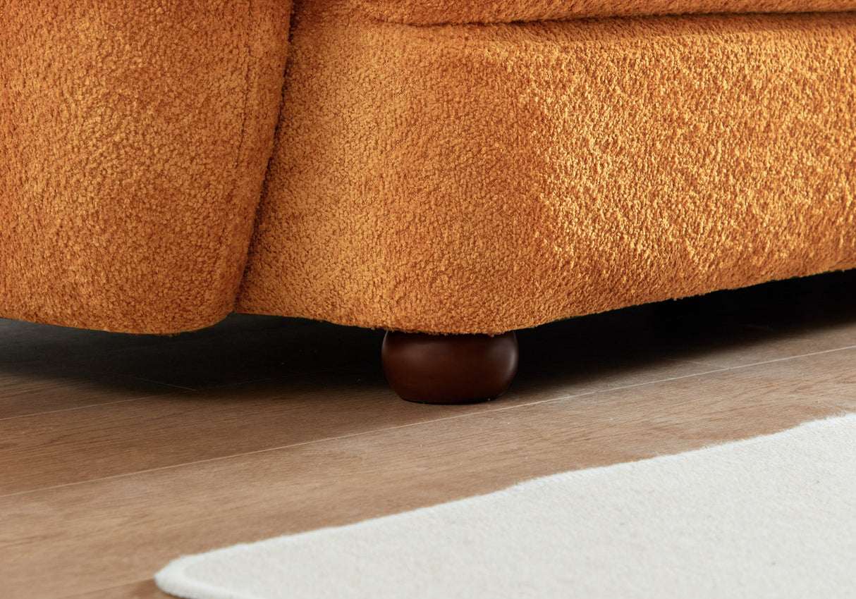 Paton Mid-Century Modern 114.5'' Boucle Fabric Sofa Burnt Orange from Ashcroft Furniture - Luna Furniture
