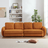 Paton Mid-Century Modern 114.5'' Boucle Fabric Sofa Burnt Orange from Ashcroft Furniture - Luna Furniture
