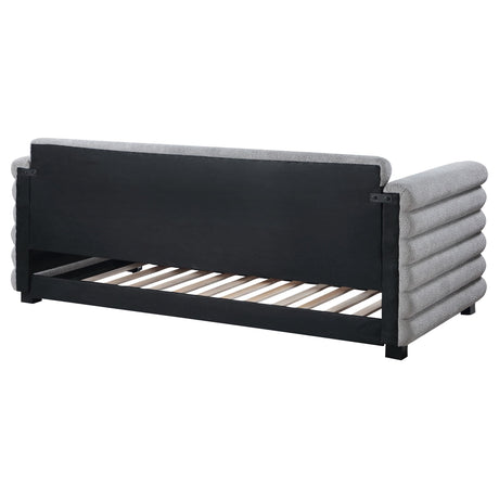 Patricia Gray Boucle Upholstered Twin Day Bed with Trundle from Coaster - Luna Furniture