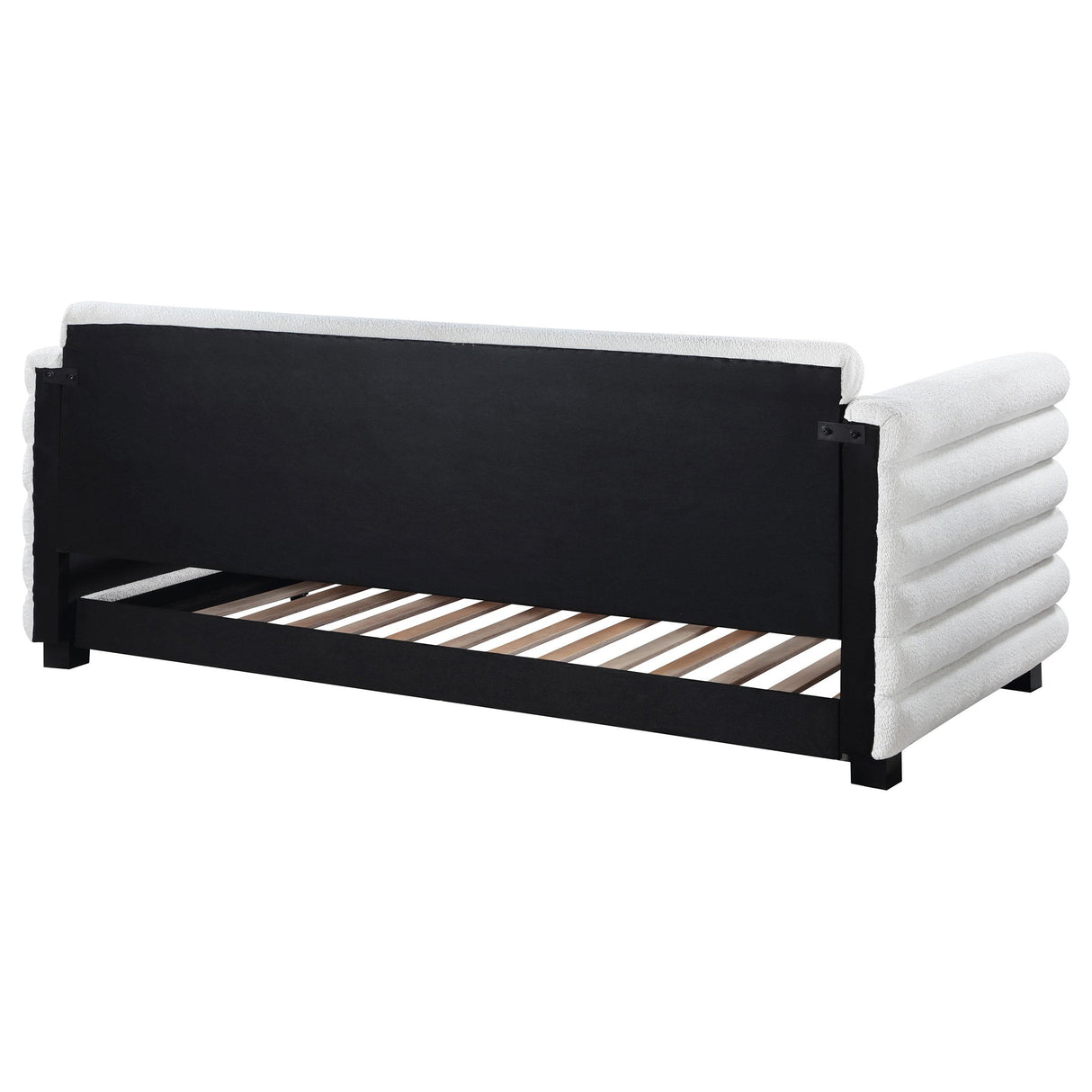 Patricia White Boucle Upholstered Twin Day Bed with Trundle from Coaster - Luna Furniture