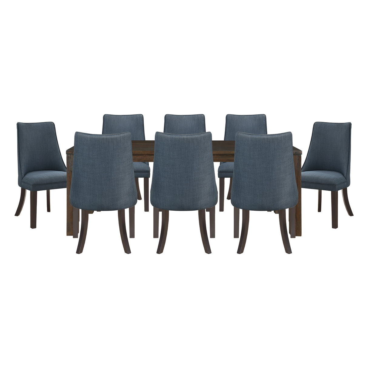 Paulson Dark Brown/Blue Gray 9-Piece 79" Dining Set from Homelegance - Luna Furniture