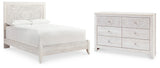 Paxberry Queen Panel Bed with Dresser in Whitewash from Ashley Furniture - Luna Furniture