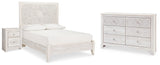 Paxberry Whitewash Full Panel Bed, Dresser and Nightstand from Ashley - Luna Furniture